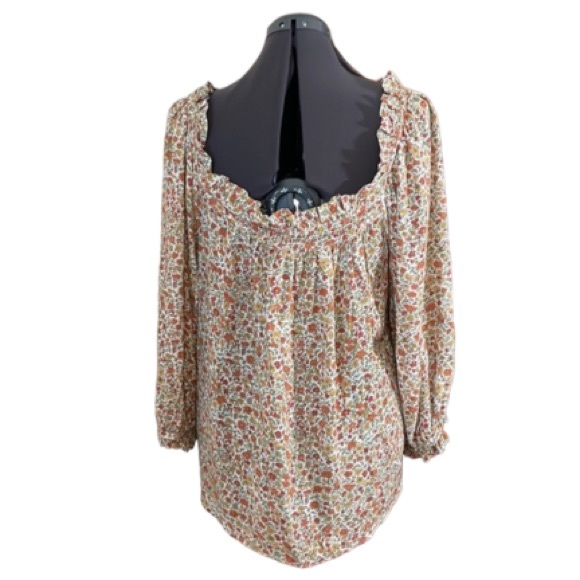 2/$30 Cynthia Rowley Floral Peasant Top Size Large - Picture 3 of 16